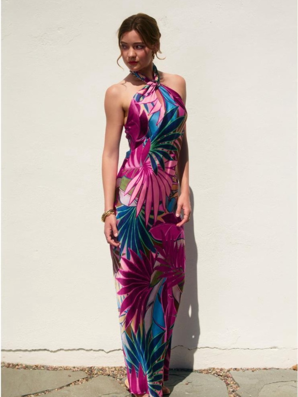 High neck maxi gown